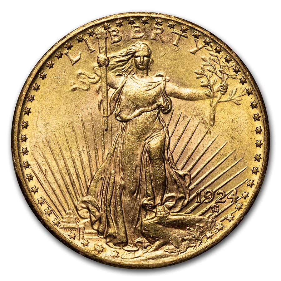 1924 $20 Saint-Gaudens Gold Double Eagle BU