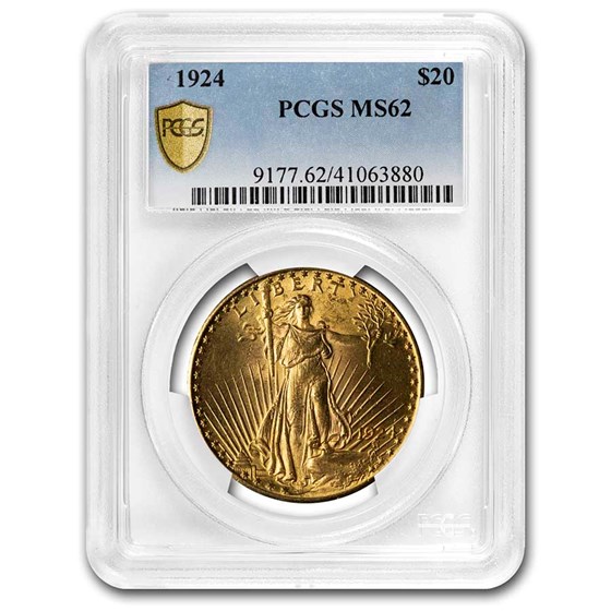 1924 $20 Saint-Gaudens Gold Double Eagle MS-62 PCGS