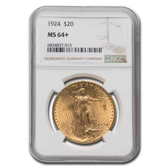 1924 $20 Saint-Gaudens Gold Double Eagle MS-64+ NGC 1924 $20 Saint-Gaudens Gold Double Eagle MS-64+ NGC
