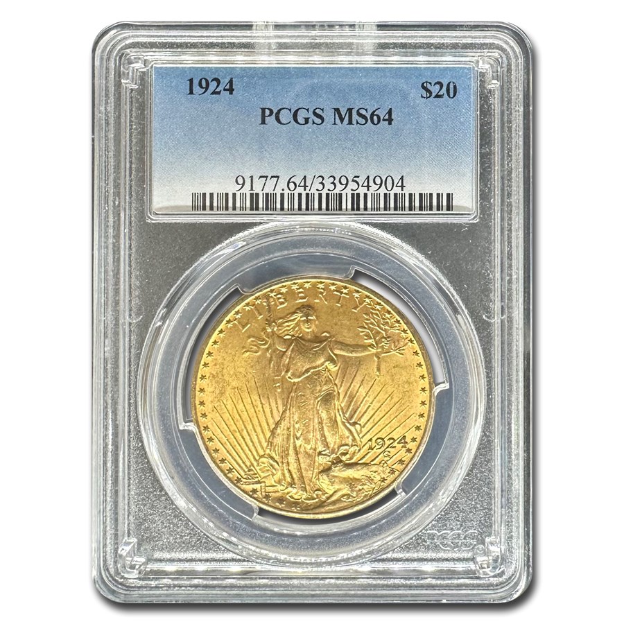 1924 $20 Saint-Gaudens Gold Double Eagle MS-64 PCGS