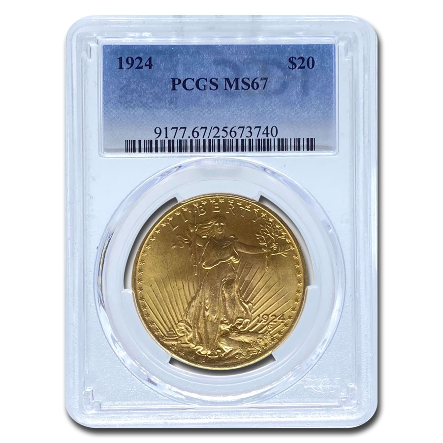 1924 $20 Saint-Gaudens Gold Double Eagle MS-67 PCGS