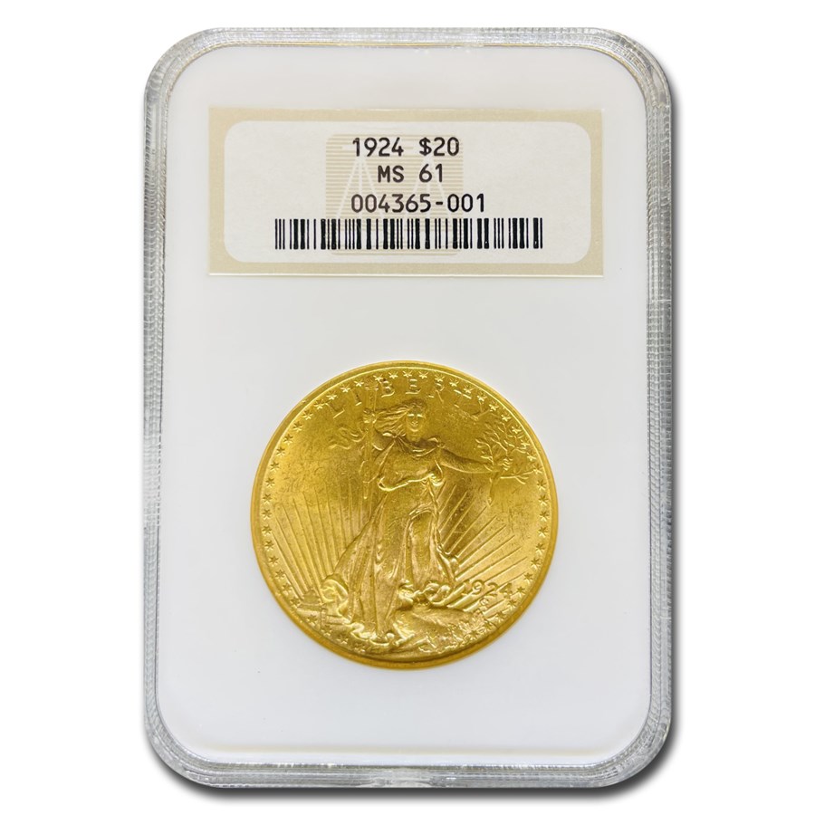 1924 $20 St Gaudens Gold Double Eagle MS-61 NGC