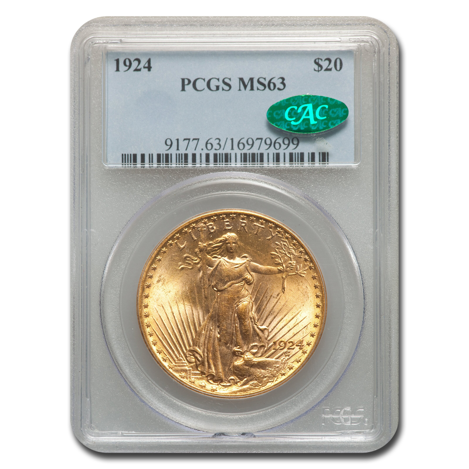 Buy 1924 $20 St Gaudens Gold Double Eagle MS-63 PCGS CAC | APMEX