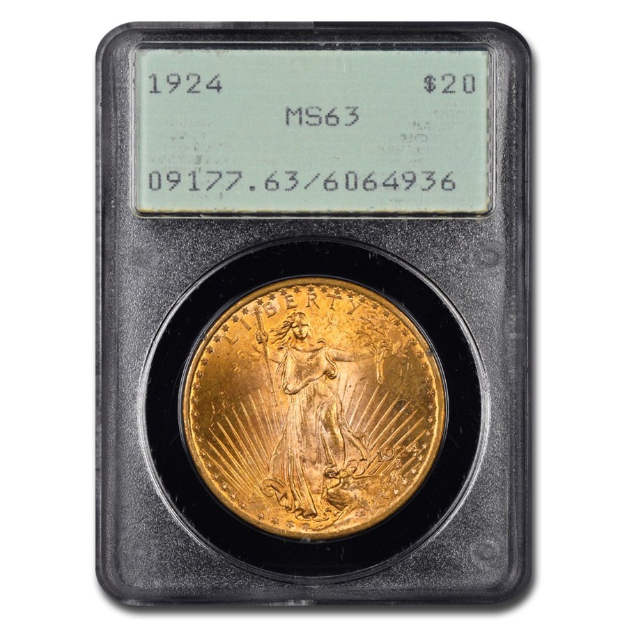 Buy 1924 $20 St Gaudens Gold Double Eagle MS-63 PCGS (Rattler) | APMEX