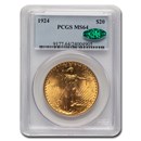 1924 $20 St Gaudens Gold Double Eagle MS-64 PCGS CAC