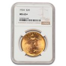 1924 $20 St. Gaudens Gold Double Eagle MS-65+ NGC