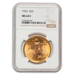1924 $20 St. Gaudens Gold Double Eagle MS-65+ NGC