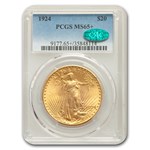 1924 $20 St Gaudens Gold Double Eagle MS-65+ PCGS CAC