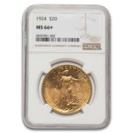 1924 $20 St Gaudens Gold Double Eagle MS-66+ NGC