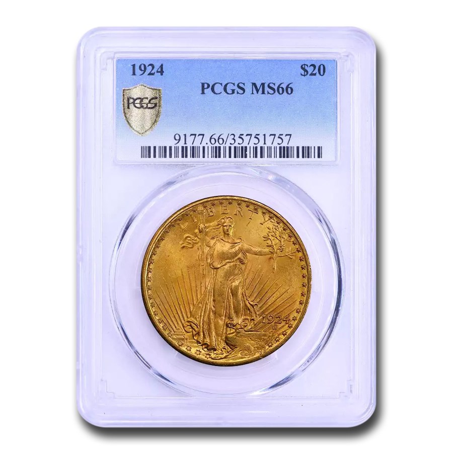 1924 $20 St Gaudens Gold Double Eagle MS-66 PCGS