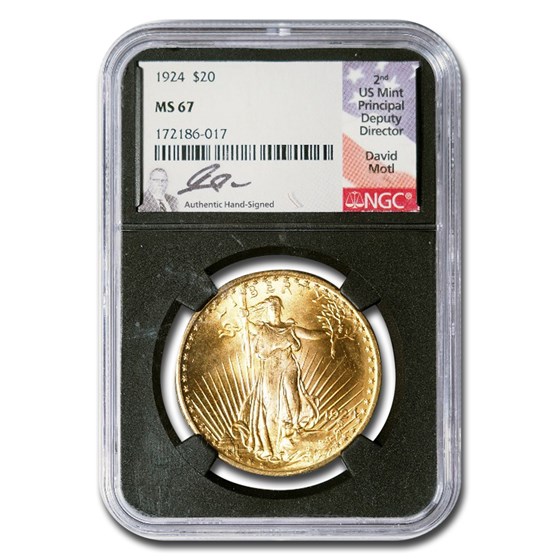 1924 $20 St Gaudens Gold Double Eagle MS-67 NGC (David Motl) 1924 $20 St Gaudens Gold Double Eagle MS-67 NGC (David Motl)
