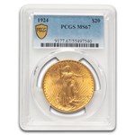 1924 $20 St Gaudens Gold Double Eagle MS-67 PCGS