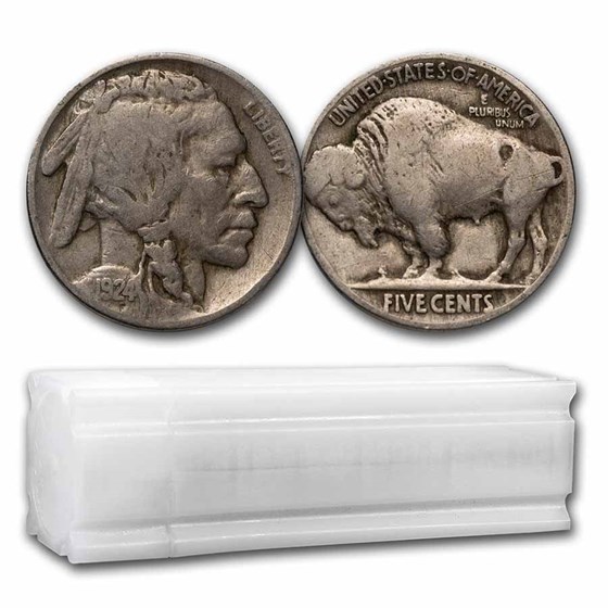 1924 Buffalo Nickel 40-Coin Roll Avg Circ 1924 Buffalo Nickel 40-Coin Roll Avg Circ