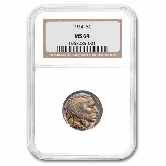 1924 Buffalo Nickel MS-64 NGC 1924 Buffalo Nickel MS-64 NGC