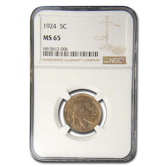1924 Buffalo Nickel MS-65 NGC 1924 Buffalo Nickel MS-65 NGC