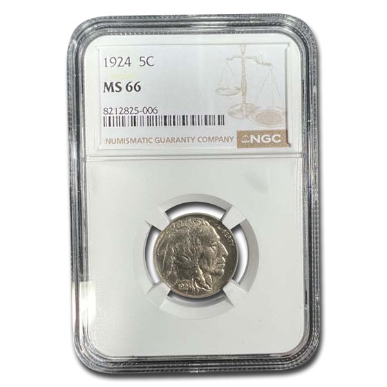 1924 Buffalo Nickel MS-66 NGC 1924 Buffalo Nickel MS-66 NGC