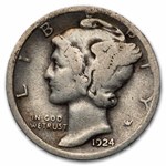 1924-D Mercury Dime 50-Coin Roll Avg Circ