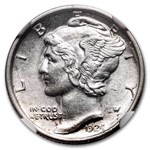 1924-D Mercury Dime AU-58 NGC (FB)