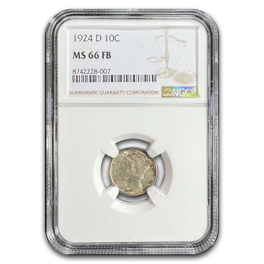 1924-D Mercury Dime MS-66 NGC (FB)