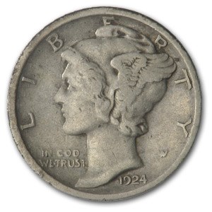 1924-D Mercury Dime VF