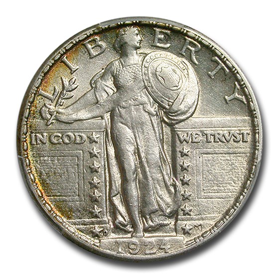 1924-D Standing Liberty Quarter AU-58 PCGS 1924-D Standing Liberty Quarter AU-58 PCGS