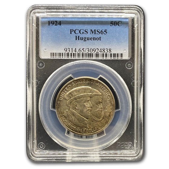 1924 Huguenot Half Dollar Commem MS-65 PCGS 1924 Huguenot Half Dollar Commem MS-65 PCGS