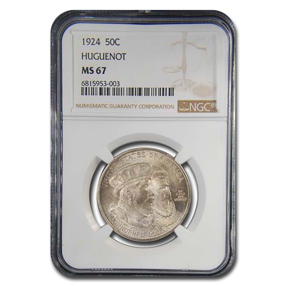 1924 Huguenot Half Dollar MS-67 NGC 1924 Huguenot Half Dollar MS-67 NGC