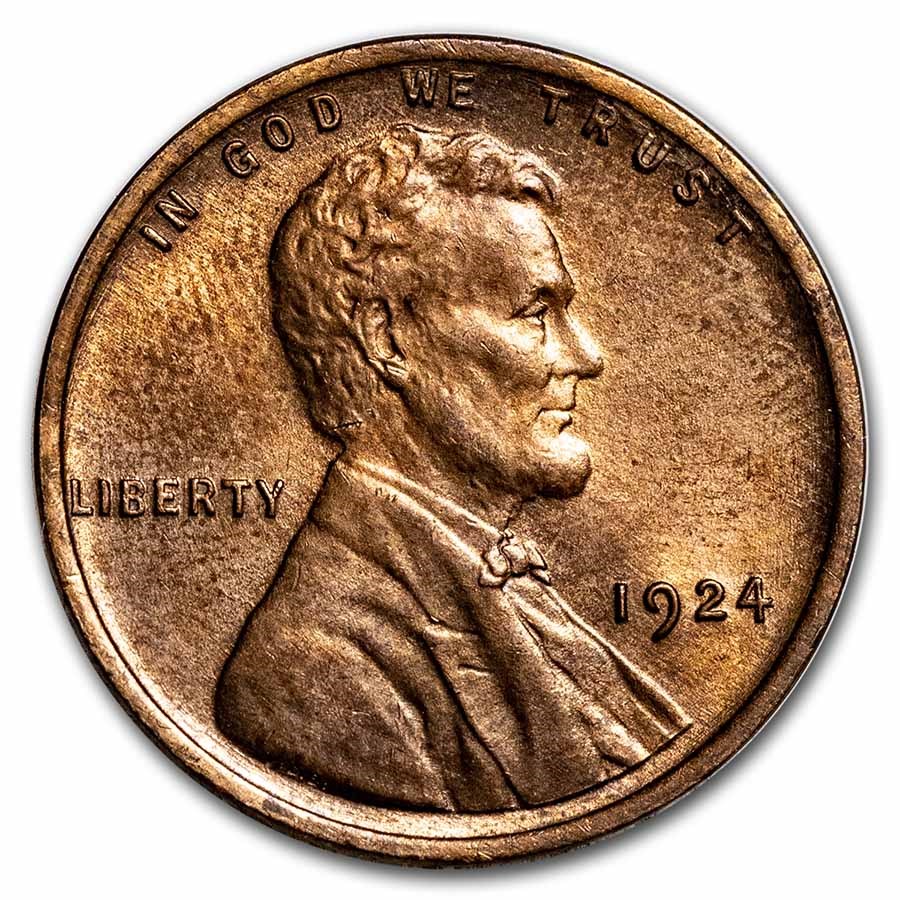 1924 Lincoln Cent BU (Red/Brown)