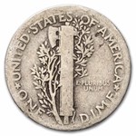 1924 Mercury Dime 50-Coin Roll Avg Circ