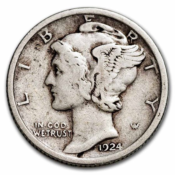 1924 Mercury Dime VF 1924 Mercury Dime VF