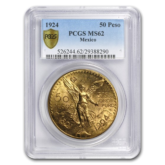 1924 Mexico Gold 50 Pesos MS-62 PCGS 1924 Mexico Gold 50 Pesos MS-62 PCGS