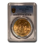 1924 Mexico Gold 50 Pesos MS-63 PCGS
