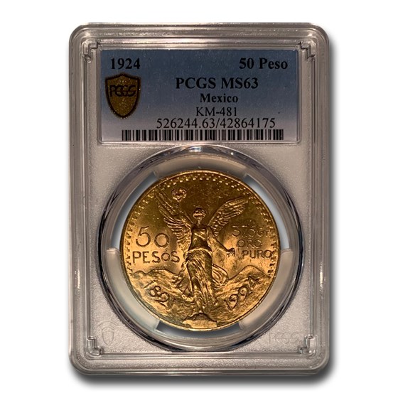1924 Mexico Gold 50 Pesos MS-63 PCGS 1924 Mexico Gold 50 Pesos MS-63 PCGS