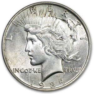 1924 Peace Dollar AU-58 (VAM-1A Bar D, Top-50) 1924 Peace Dollar AU-58 (VAM-1A Bar D, Top-50)