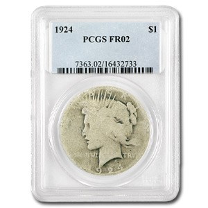 1924 Peace Dollar Fair-2 PCGS (Low Ball Registry) 1924 Peace Dollar Fair-2 PCGS (Low Ball Registry)