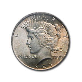 1924 Peace Dollar MS-62 PCGS 1924 Peace Dollar MS-62 PCGS
