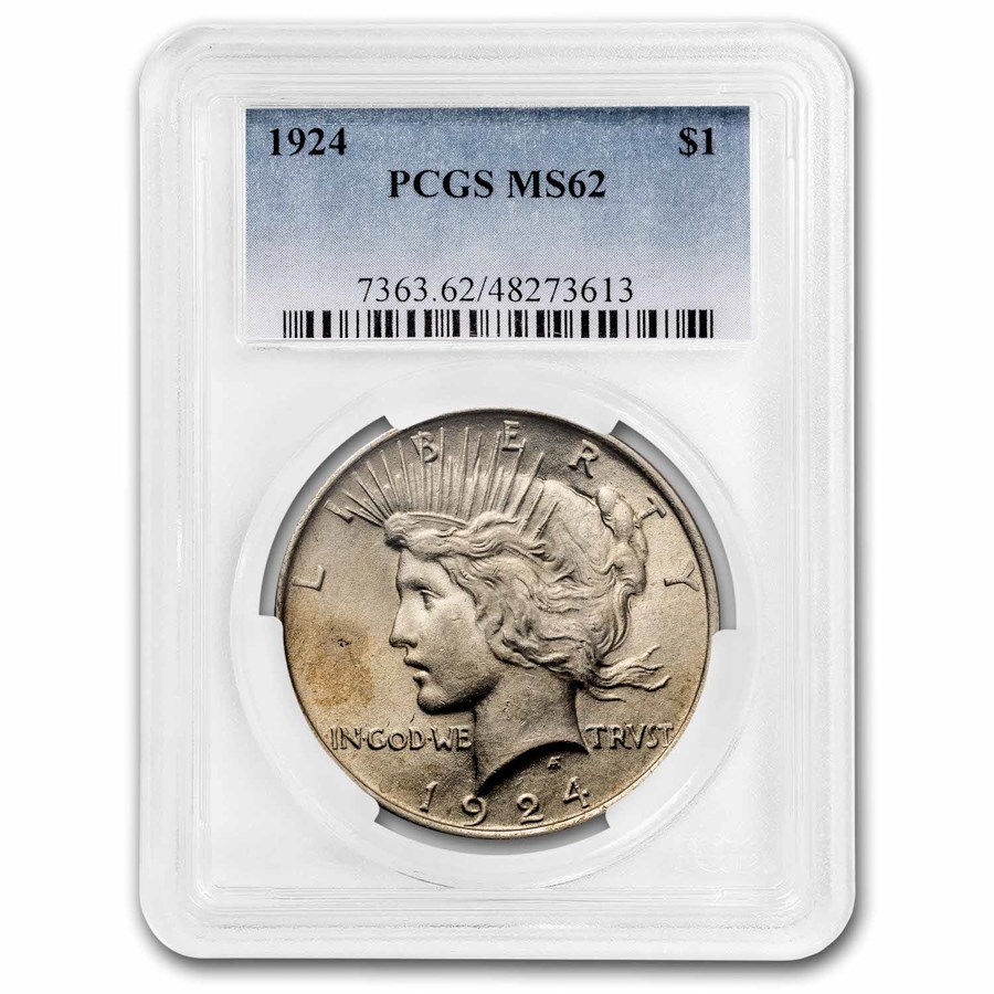 Buy 1924 Peace Dollar MS-62 PCGS | APMEX Buy 1924 Peace Dollar MS-62 PCGS | APMEX