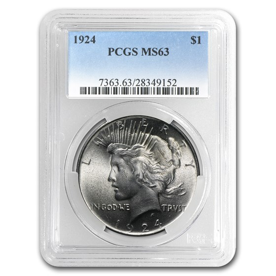 1924 Peace Dollar MS-63 PCGS 1924 Peace Dollar MS-63 PCGS