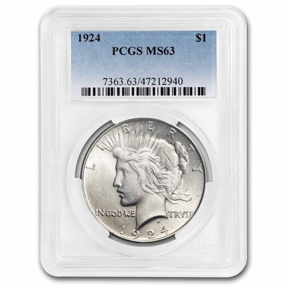 1924 Peace Dollar MS-63 PCGS 1924 Peace Dollar MS-63 PCGS