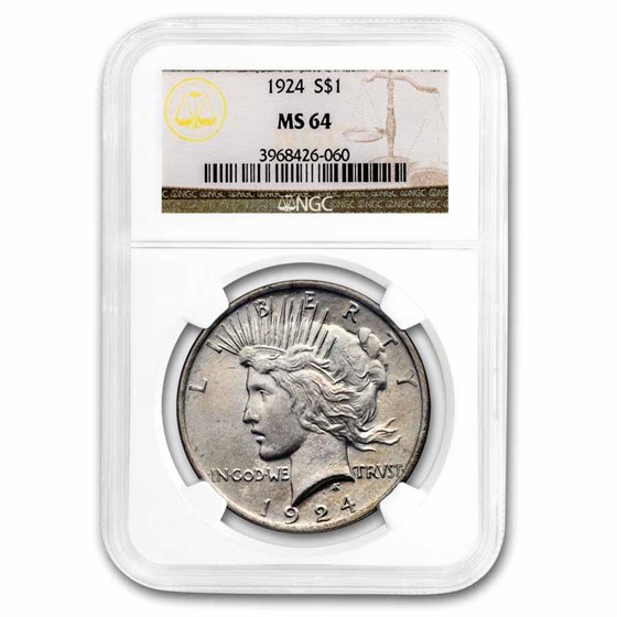 1924 Peace Dollar MS-64 NGC 1924 Peace Dollar MS-64 NGC