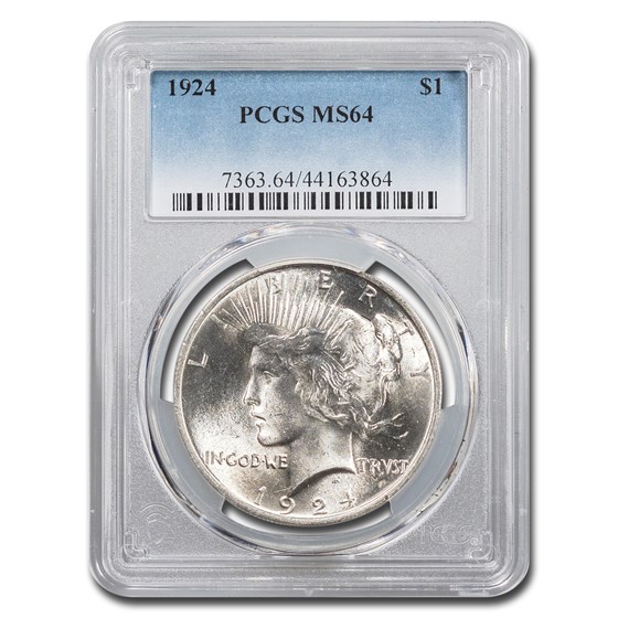 1924 Peace Dollar MS-64 PCGS 1924 Peace Dollar MS-64 PCGS