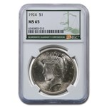 1924 Peace Dollar MS-65 NGC (Green Label)