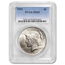 1924 Peace Dollar MS-65 PCGS