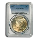 1924 Peace Dollar MS-65 PCGS