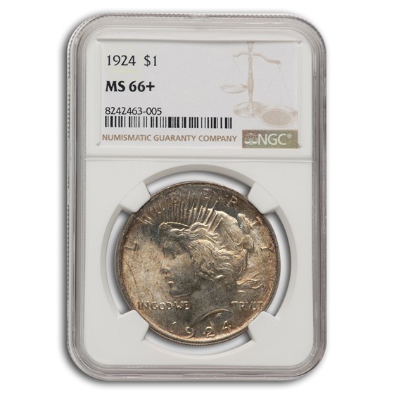 1924 Peace Dollar MS-66+ NGC 1924 Peace Dollar MS-66+ NGC