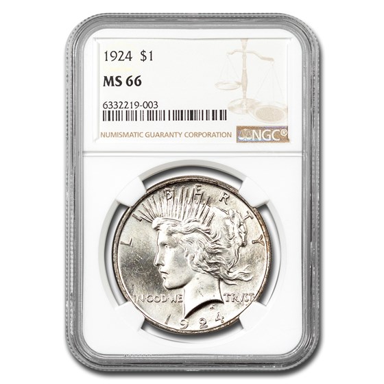 1924 Peace Dollar MS-66 NGC 1924 Peace Dollar MS-66 NGC