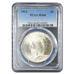 1924 Peace Dollar MS-66 PCGS