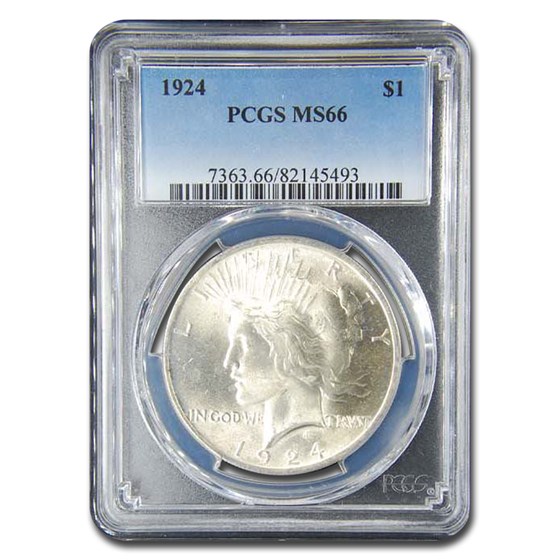 1924 Peace Dollar MS-66 PCGS 1924 Peace Dollar MS-66 PCGS