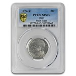 1924-R Italy 50 Cents Emanuele III MS-63 PCGS