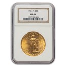 1924-S $20 Saint-Gaudens Gold Double Eagle MS-64 NGC